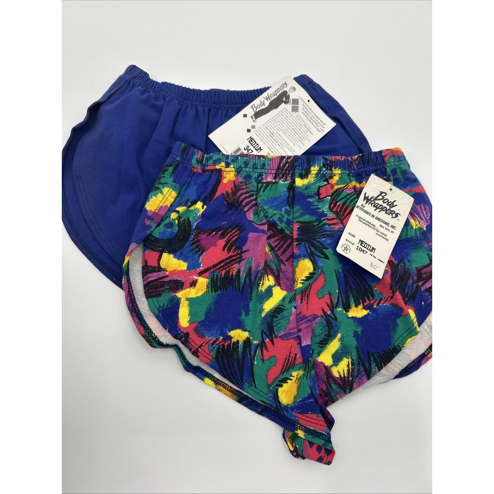2 Vintage Body Wrappers Shorts Dance Medium Petal short